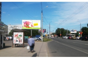 Рекламный щит улица Карпинского ТЦ Метро призматрон, сторона Б